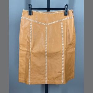 NEW Gap Skirt Womens 1 small brown leather pencil boho western vintage straight